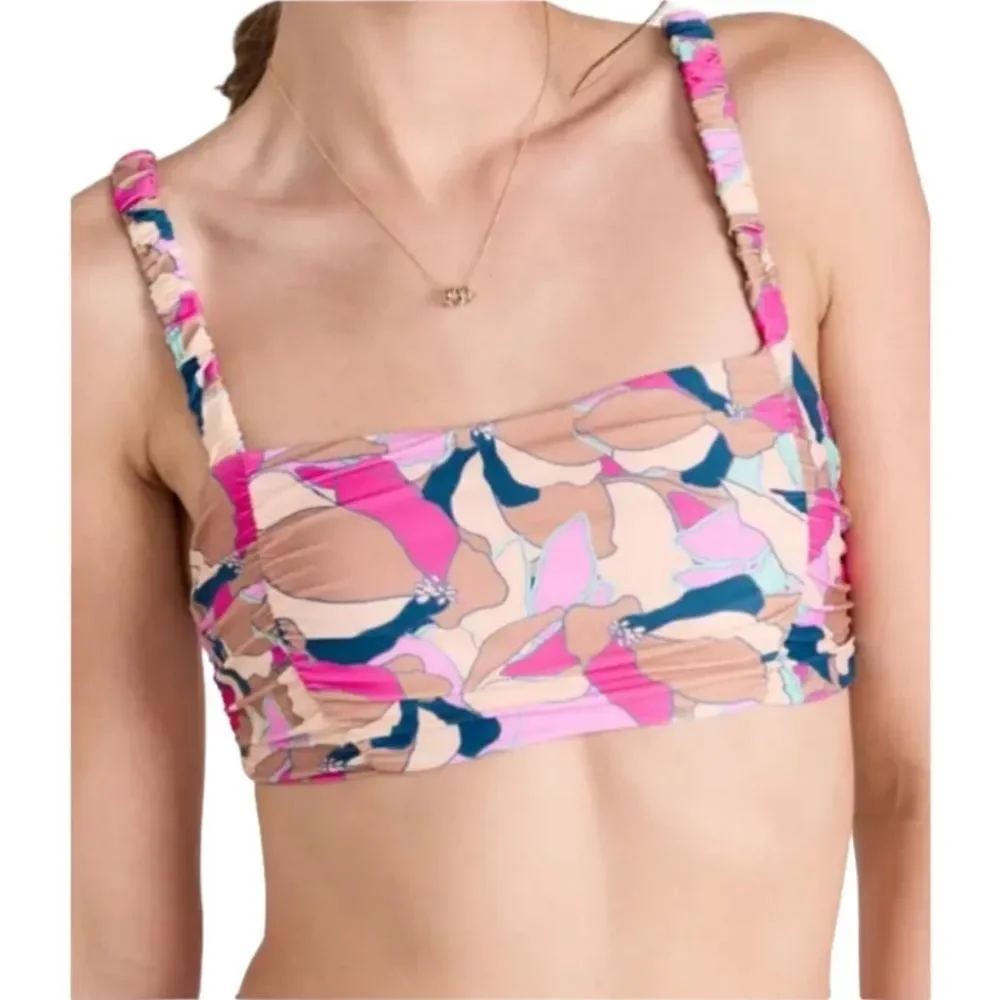 L*Space Joanna Bikini Swimwear Top Ruched in Sundazed Floral Bralette Style